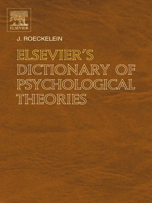 cover image of Elsevier's Dictionary of Psychological Theories